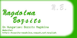 magdolna bozsits business card